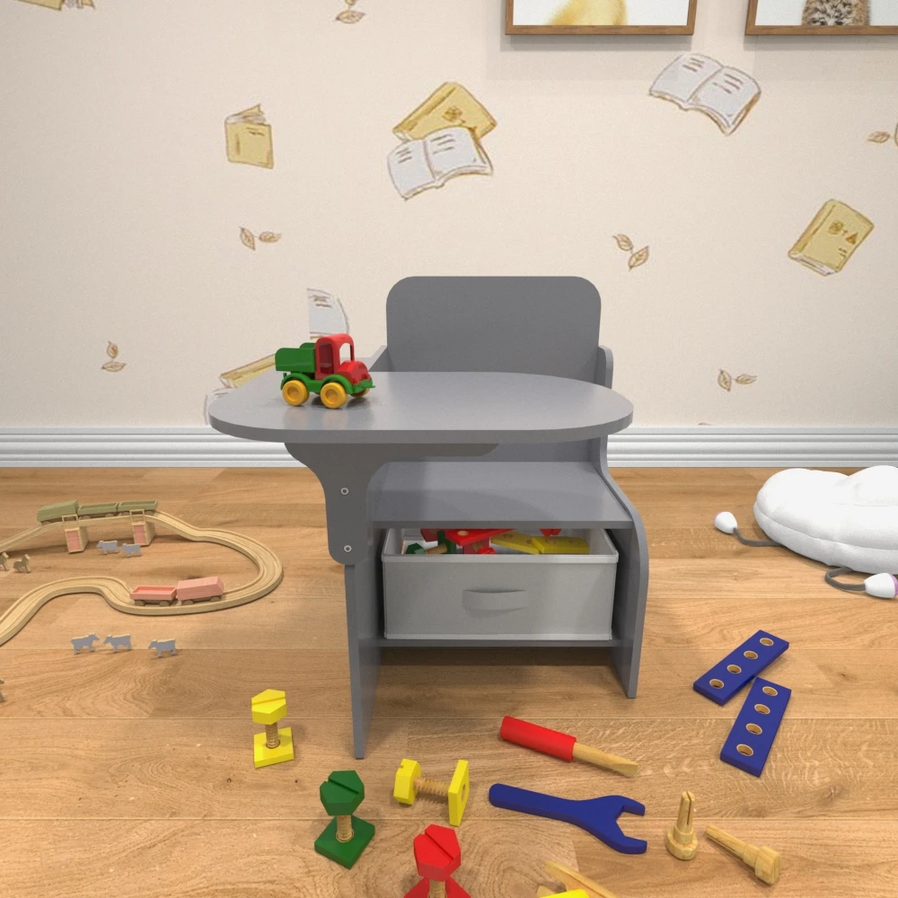 Modern Children Drawing Learning Furniture Set Storage Drawer Wooden Writing Study Desk Kids Table and Chair for Toddler