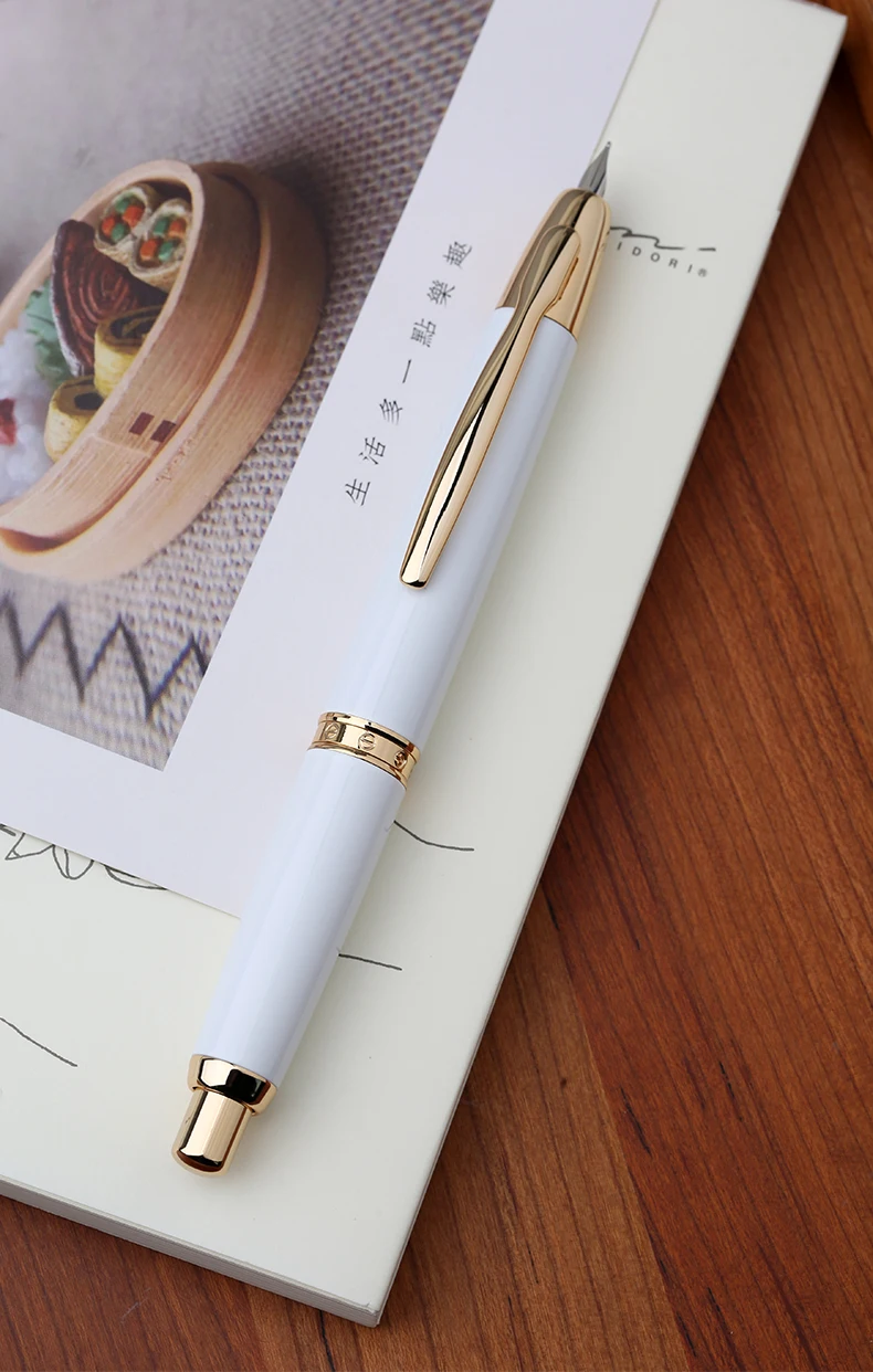 MAJOHN A1 Press Fountain Pen With Ink Converter/Dropper Filler - Fine Stainless Steel Nib, No Ink, Plastic Body