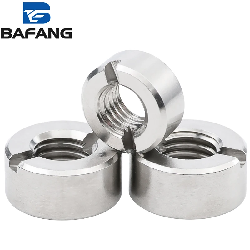 304 Stainless Steel High Quality Slotted Round Nut M3 M4 M5 M6 M8 M10 M12 All Size Can Be Customization