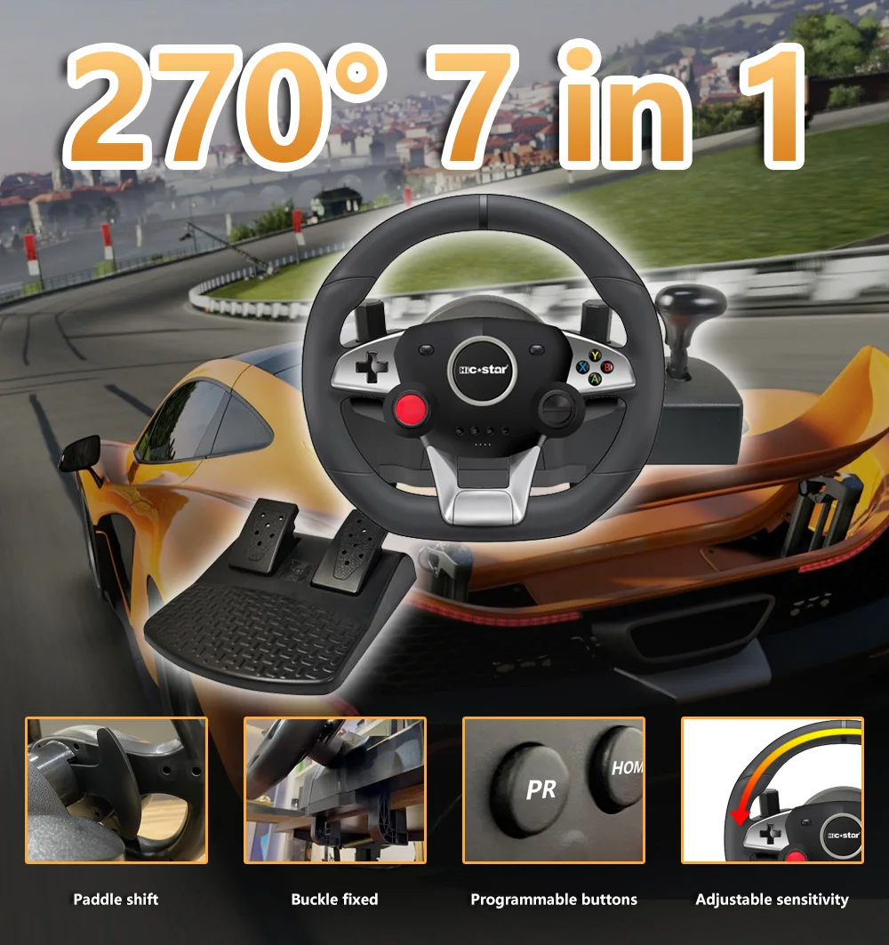 c-star ns-9887 game pc racing steering| Alibaba.com