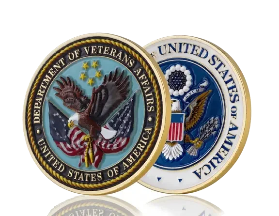3D UV printed challenge coin with photorealistic detail