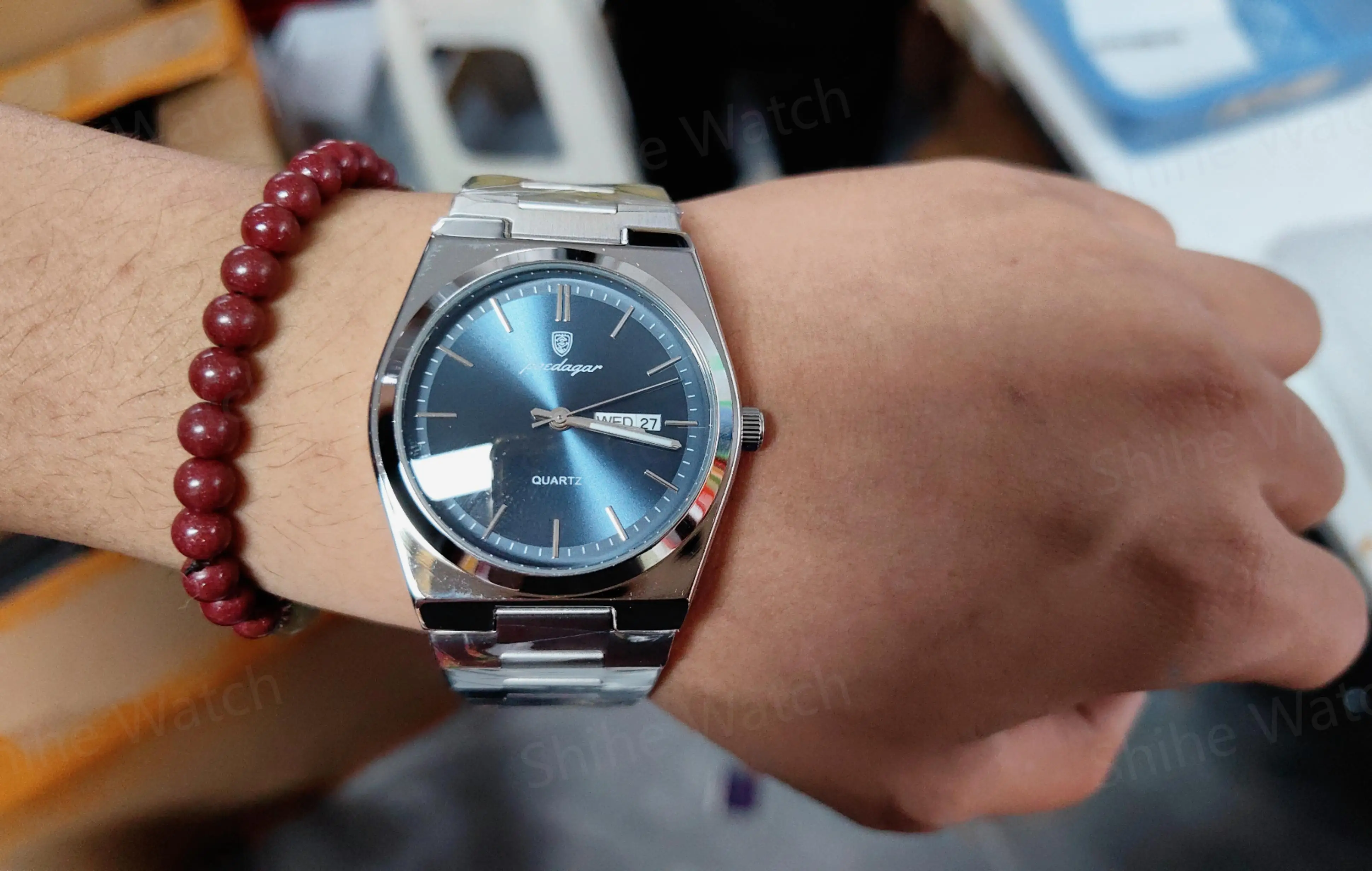 POEDAGAR 930 Men New Luxury Watch Waterproof Luminous Date Week Stainless Steel Watch Re aperçu 6