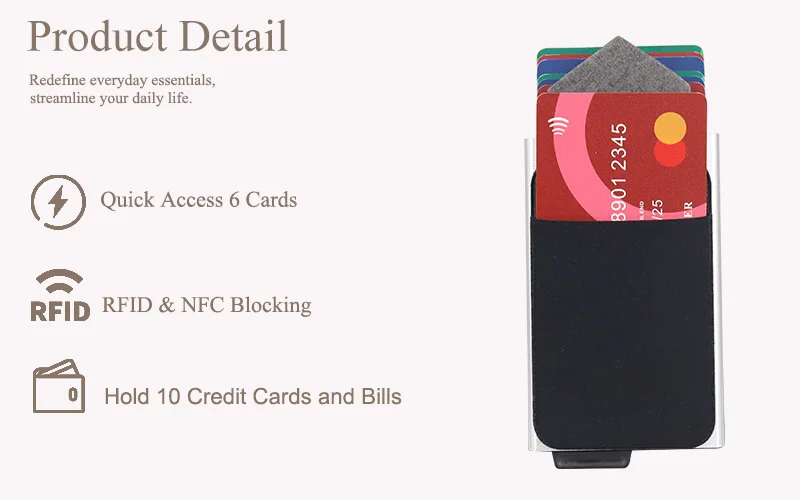 Factory Wholesale Metal Blocking Rfid Credit Card Holder Name Card Case