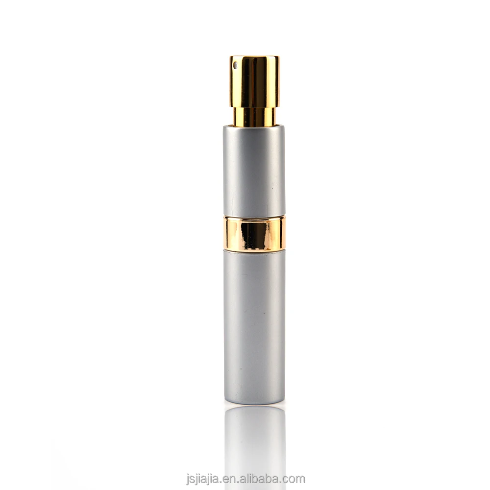Glass Bottle Transparent 8ml Portable Torsion Perfume Aluminium Tip Transparent Glass Tube Separately Loaded Travel Spray Bottle Clear Detachable Perfume