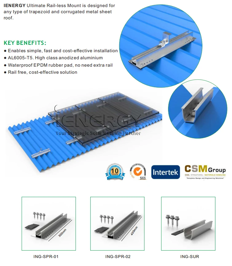 Wholesale Aluminum Solar Panel Roof Mounting System for Metal Roofs ...