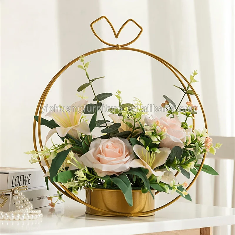 Serene Spaces Living Gold-Plated Sorrento Flower Urn, Home Décor, Event Centerpieces, Wedding, Parties, Floral Arrangements
