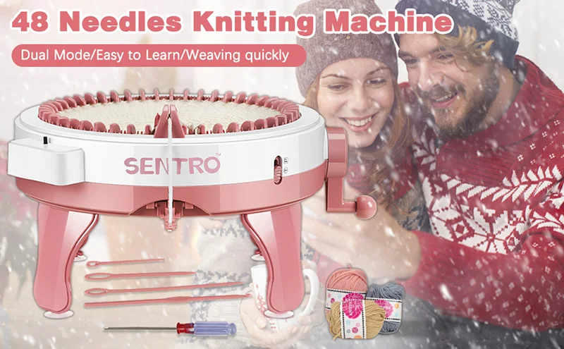 Sentro 48 Needles Knitting Machine: Smart Weaving Round Loom With Row  Counter