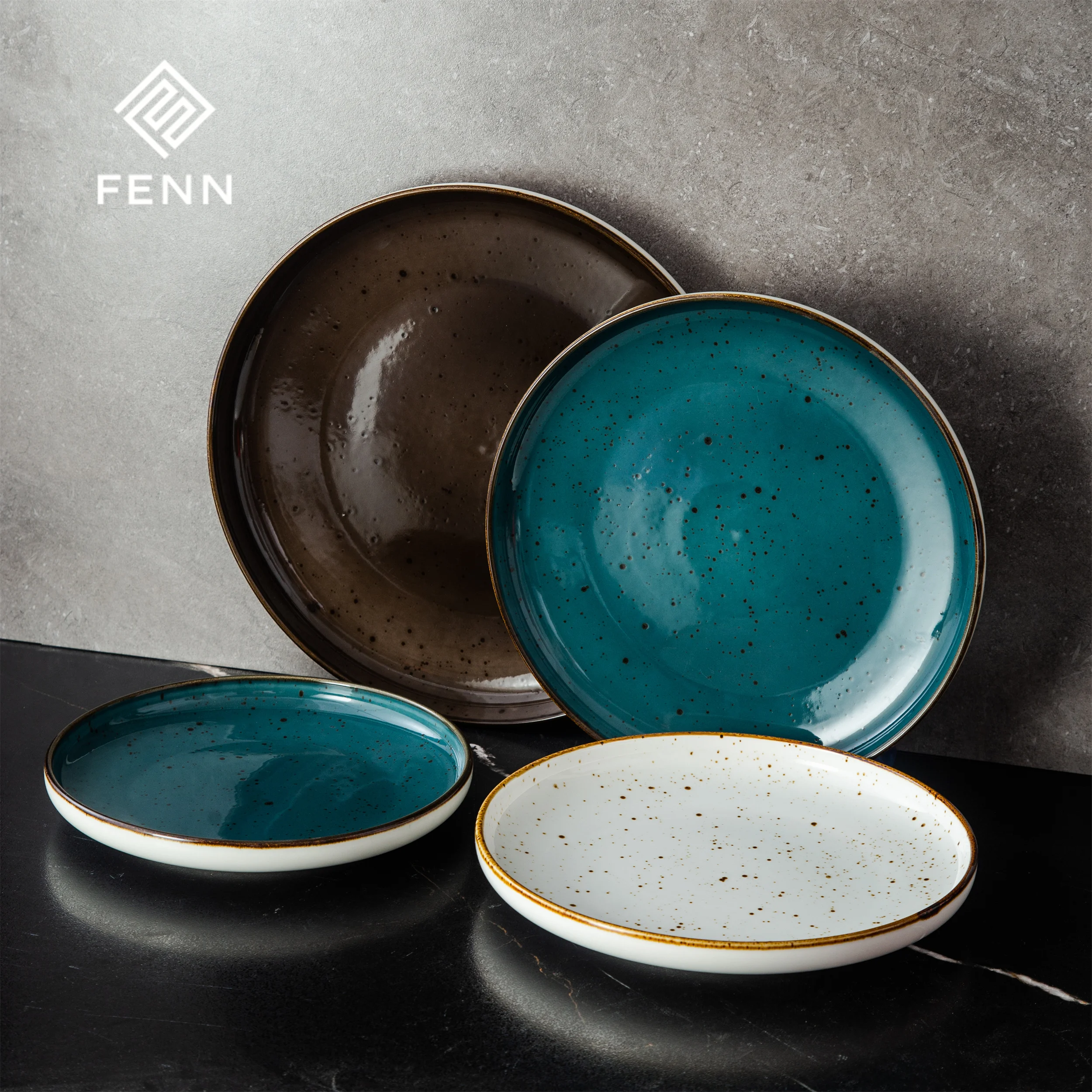 product fenn modern nordic white speckled glaze hotel restaurant used porcelain dinning plates sets dinnerware ceramic dinner plates-57