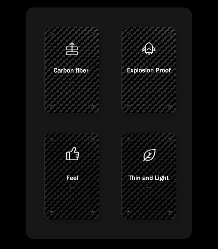 Laudtec Carbon Fiber Texture Frameless Wireless Charging Case