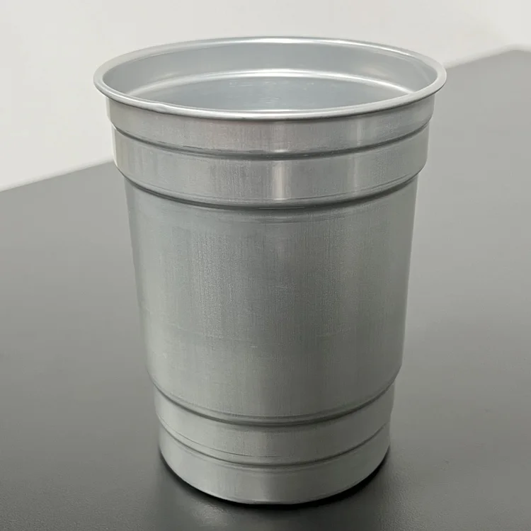 Wholesale Fast Delivery Food Grade 100% Recyclable Disposable Stackable Silver Meteal Aluminum Alloy Cups