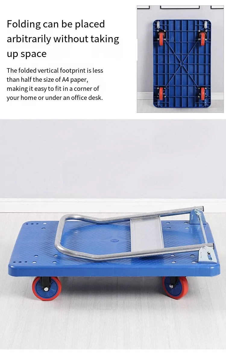 300kgs Folding Design Plastic Bottom Platform Hand Truck Transport ...