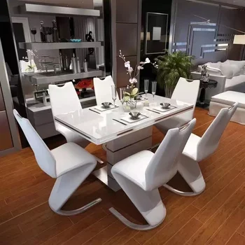 Dining Table Set Factory Modern Mermaid Dining Table 6 8 Chairs Persons dinning table set 8 chairs marble dining room furniture