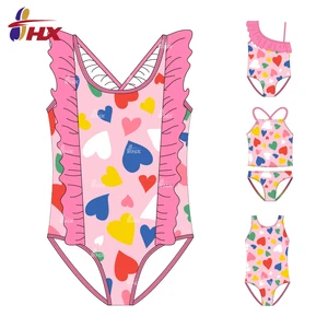 Customization Women's Eco-friendly High Waist Round Neck One-Piece Thong Ruffle Bikini Swimsuit