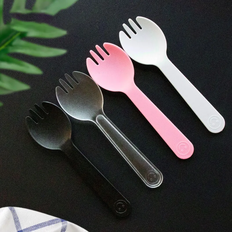 Disposable dessert ice cream ice cream fork spoon yogurt pudding spoons creative plastic spoon manufacture