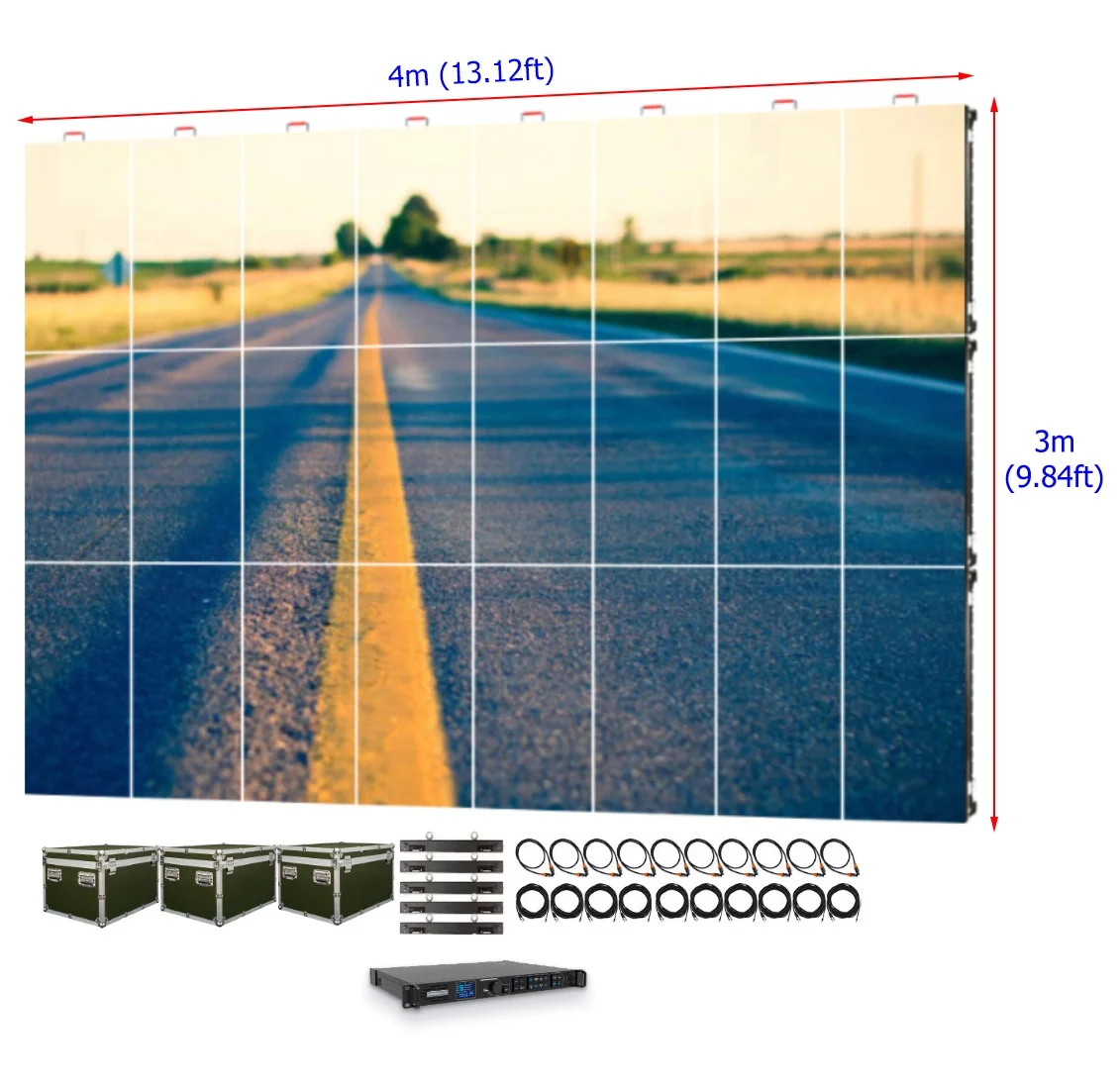 12 Square Meter Indoor Rental LED Display P1.953 1.9mm LED Rental Screen High Resolution with Excellent Visibility