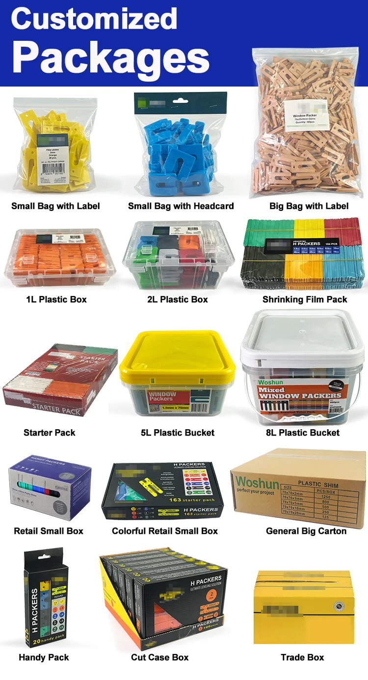 Woshun U Type Window Packer Plastic Leveling Shims Plastic Shim Packer ...