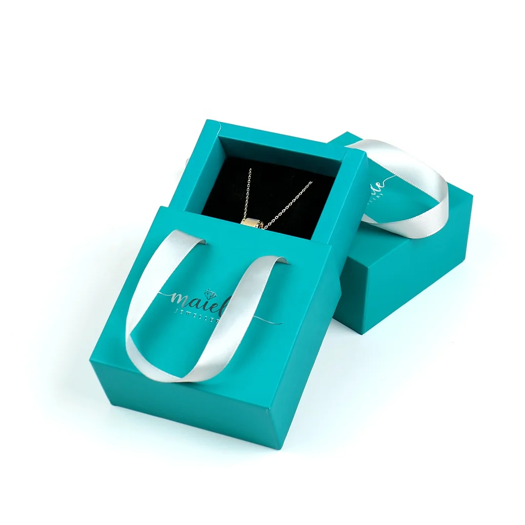 Boîte Coulissante Rigide En Carton Avec Impression Sur Mesure Et Corde En Ruban Pour Coffret Cadeau Entraîné Par Usine Pour Bijouterie