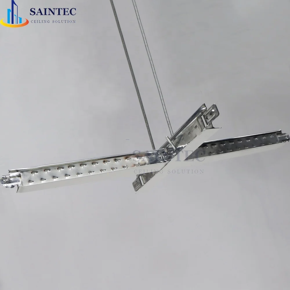 Modern Black T Bar Ceiling Grid System Tee Grid Drop Suspended Ceiling T Bar Cross Tee Galvanized Steel High Strength