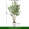 Verde Naturale 7,22ft Regolabile Olivo con Vaso Bianco a Sfera