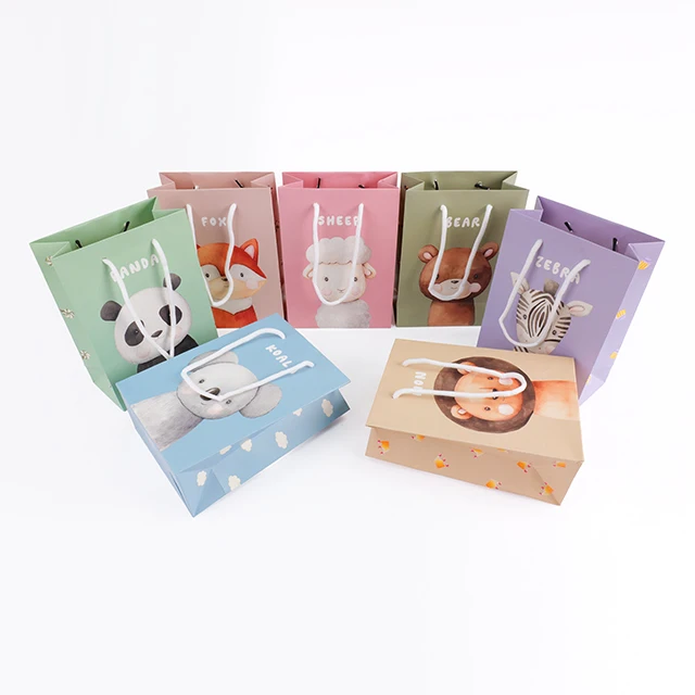 Free Design Custom Cute Animal Paper Bag With Handle factory