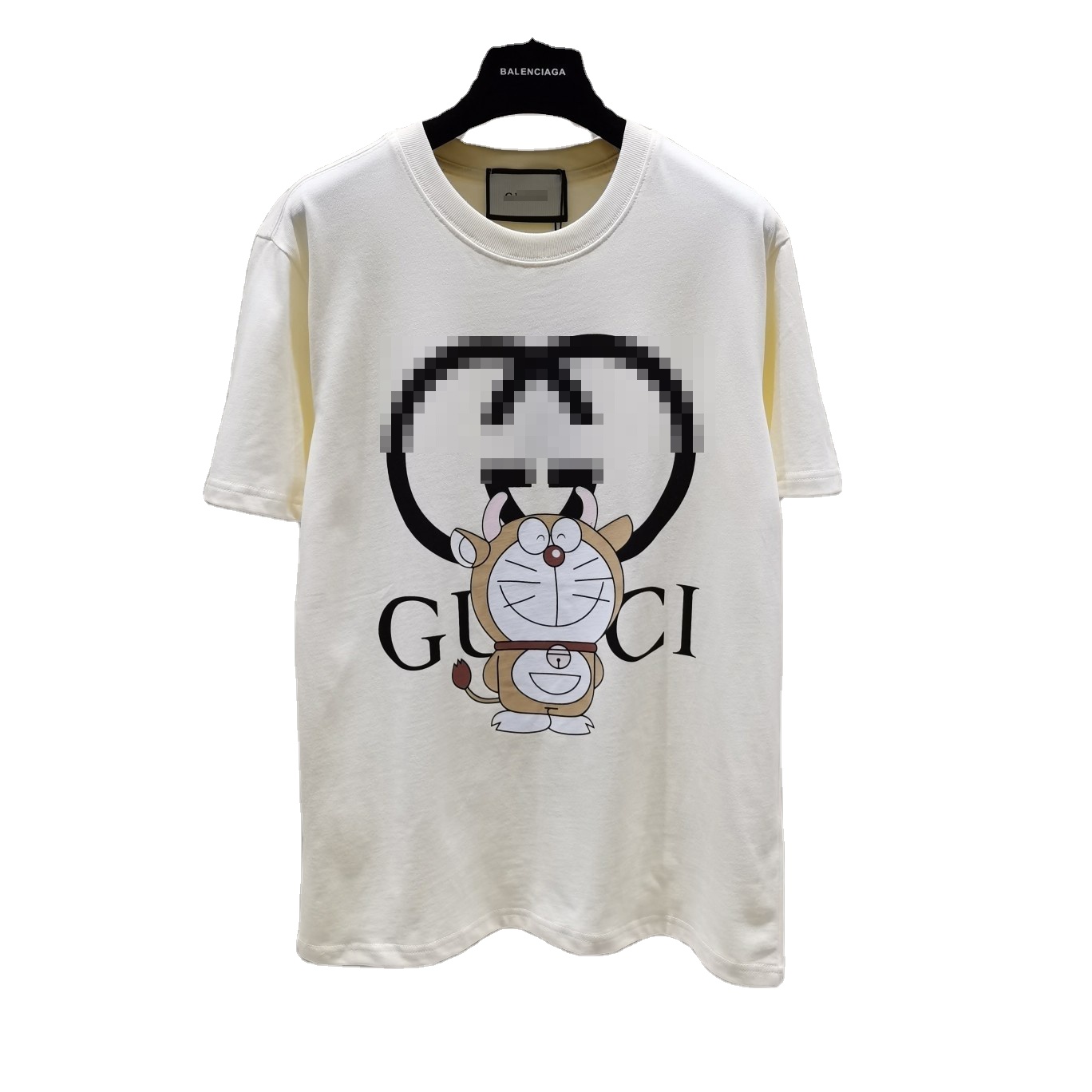 
Новинка 2021, Весенняя модная облегающая хлопковая футболка с коротким рукавом и круглым вырезом, брендовая свободная футболка Doraemon с изображением коровы для женщин 