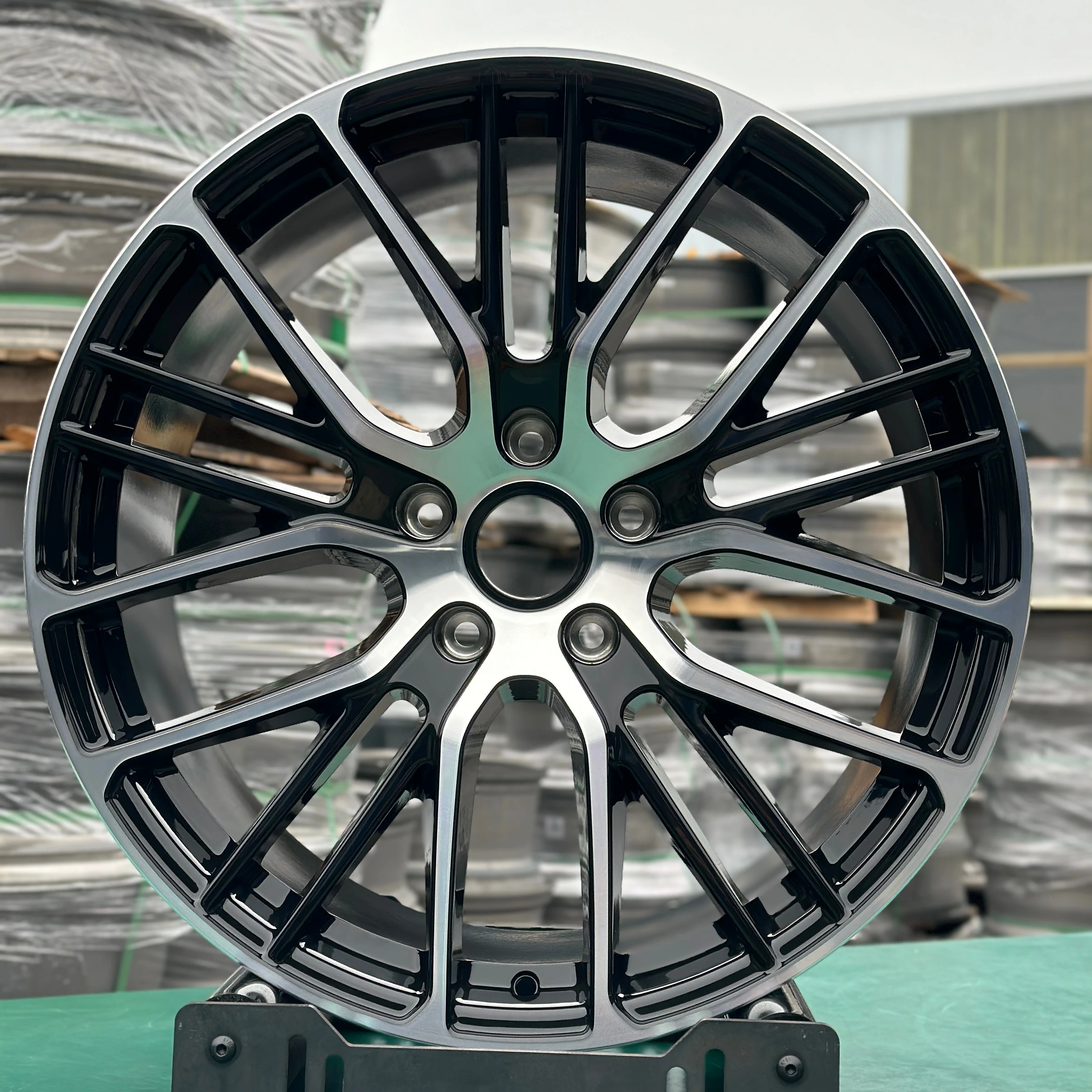 GVICHN gloss black with CNC surface aluminum alloy forged wheel 17 18 19 20 21 22 inch high quality rims 5x112 5x114.3 5x120