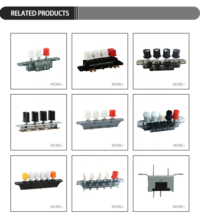 4-Position Range Hood Push Button Switches Brass Plastic Keyboard Stand Fan's Button 250V Max. 3A for Home Appliances