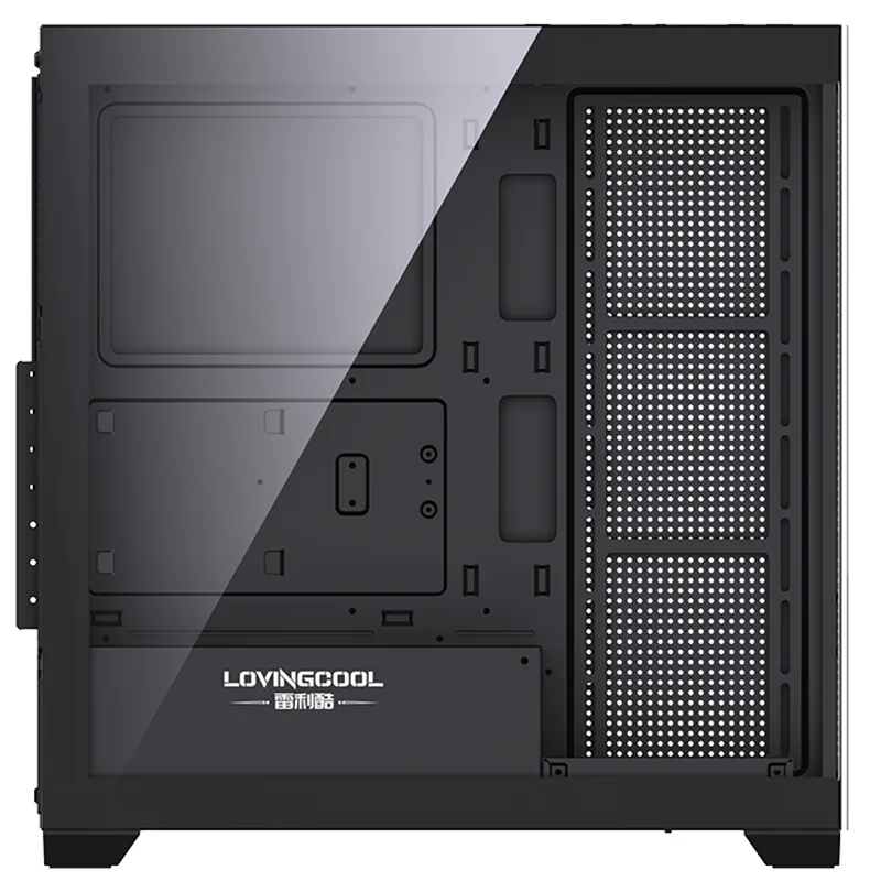LOVINGCOOL ATX Gaming PC Case Cube ATX MATX ITX PC Chassis with Double Tempered Glass Panel RGB Computer Casing with Fan Cooler