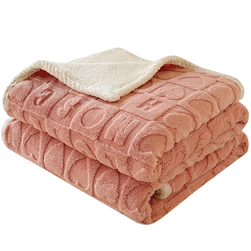 Double Layers Warm Blanket for Winter Vietnam Manufacture Customized Lamb Wool Blanket for Bed Sheet