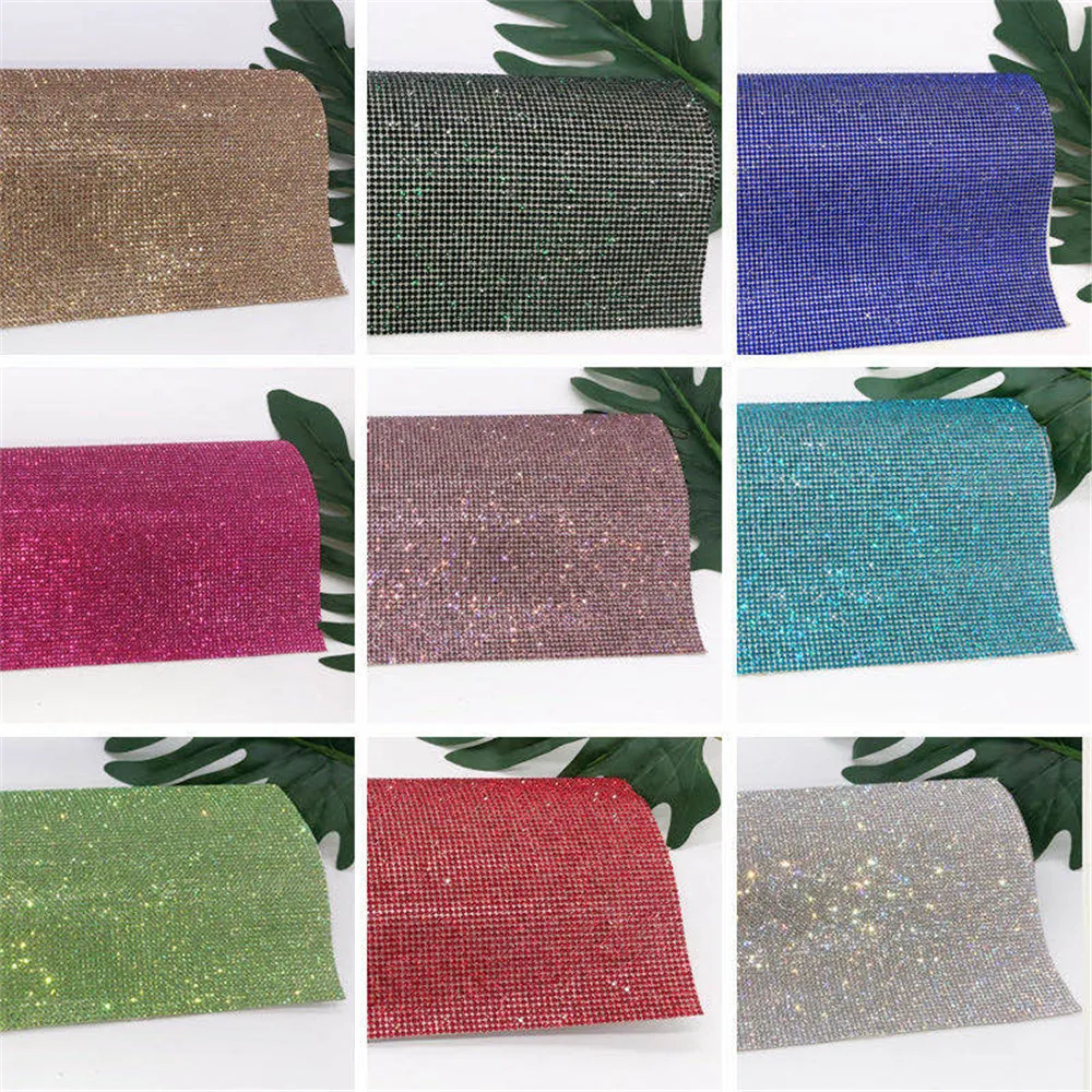 24*40cm Crystal Stone Mesh Sheets Easy-to-Apply Flatback Hot Fix ...