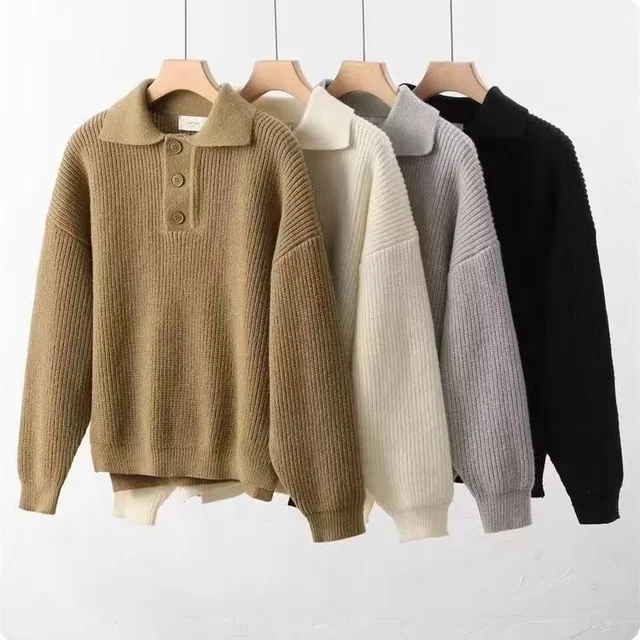 Bottom Pullover Casual Crew Neck Pullover Striped Knit Warm Men's Sweater Men's Youth Slim Winter Men's Wear