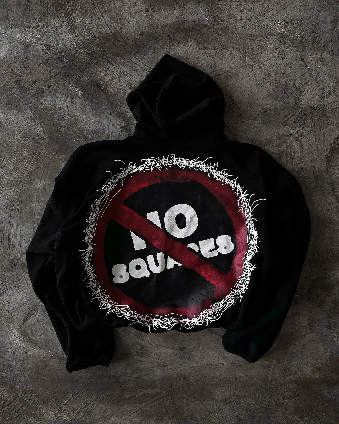 Custom Cotton Cut and Sew Men Sweatshirt Streetwear Vintage Applique Embroidery Patch Distressed Embroidered Hoodie Unisex gallery 2