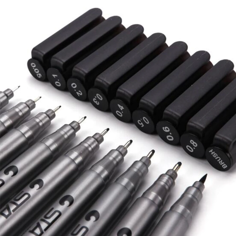 STA Fine Line Drawing Pens Pigment Liner Ink Pen Set Arabic Calligraphy Felt Tip Sketching Art Markers