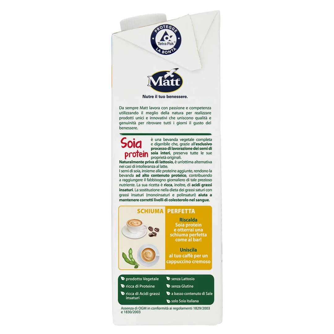 Made In Italy Matt High Quality Protein Soy Milk Gluten Free Plant