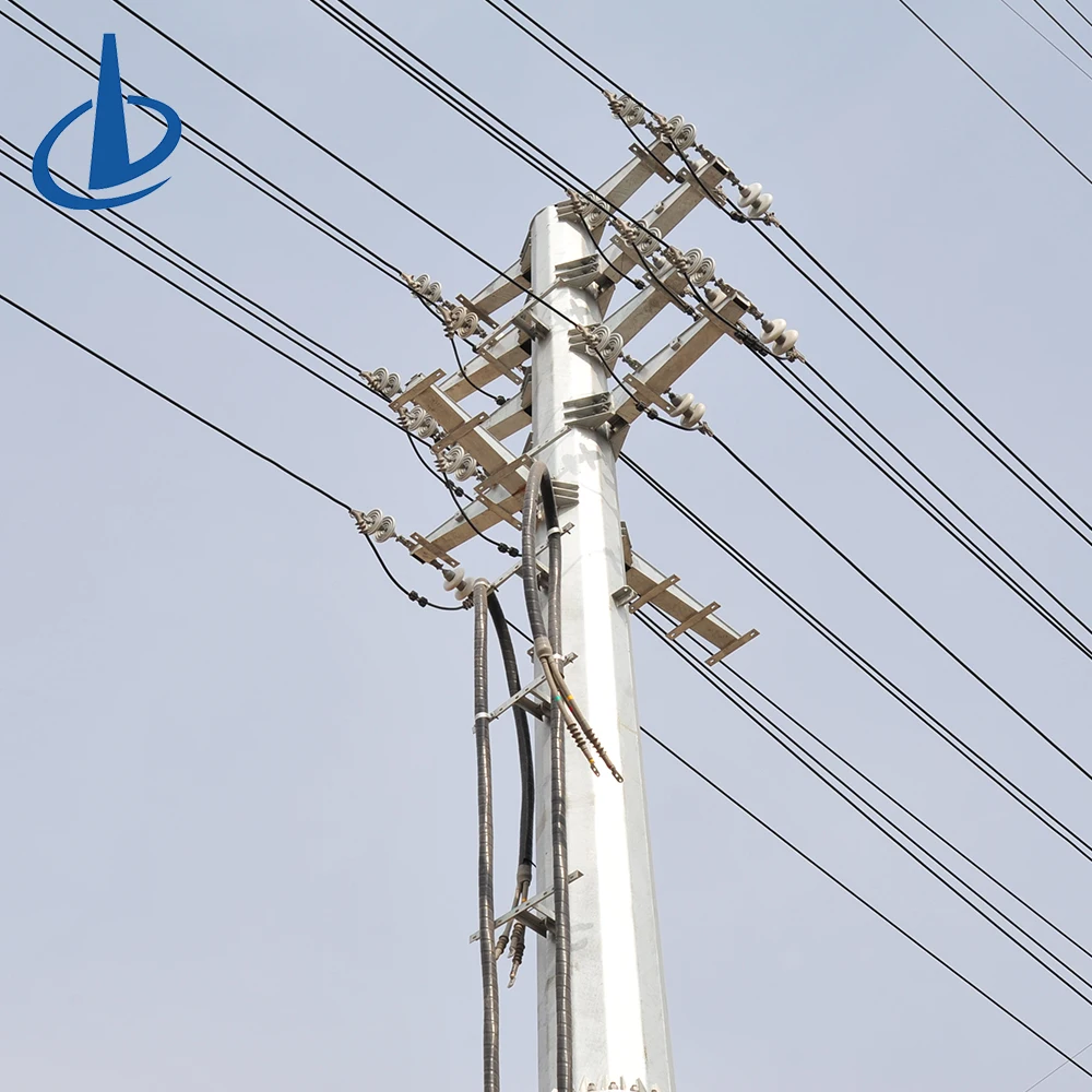 product hot dip galvanized substation steel power transmission tower 10m 60m height electric transmission line mast-0