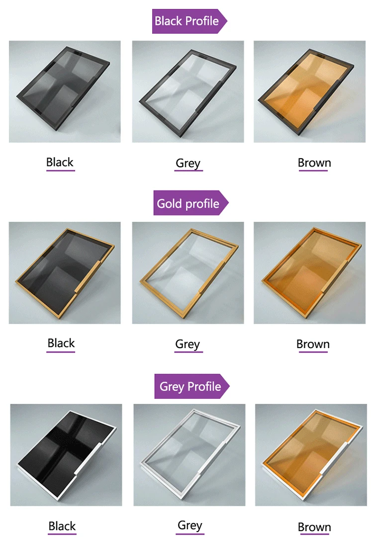 Aluminum Profile Wardrobe Closet Glass Door Frame PV