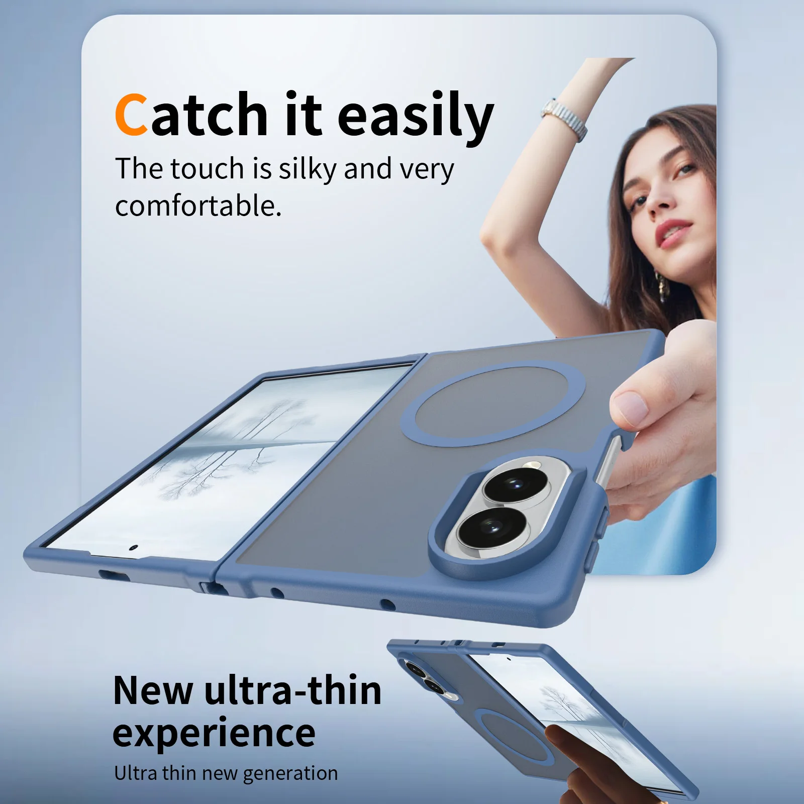 product luxury phone case for samsung galaxy z fold 8 wide magnetic soft matte clear covers shockproof cases hard pc protections-4