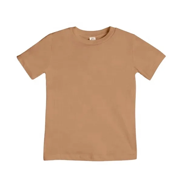 Пользовательский органический хлопок Круглый вырез Детская летняя одежда детский пуловер детские