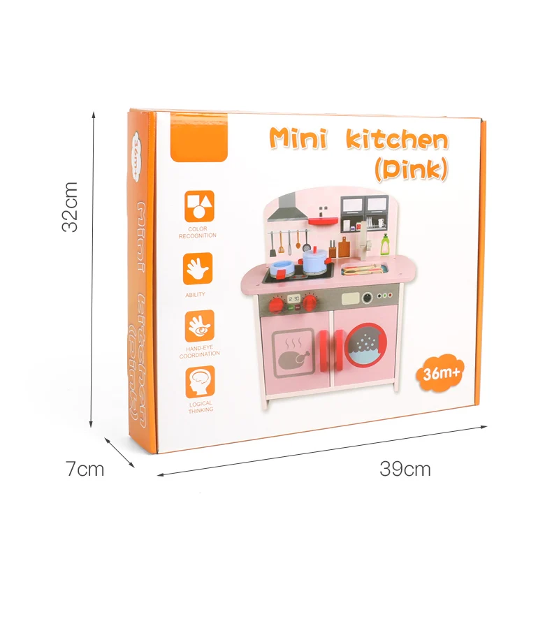 Children Cook Kitchen Ware Pretend Play Kids Baking Cooking Set Pink