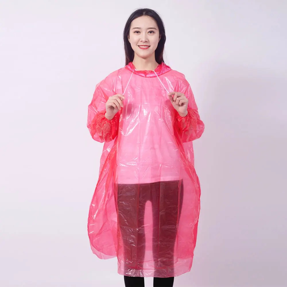 Cheap Wholesale Disposable PE Rain Poncho Rain Coat Raincoat