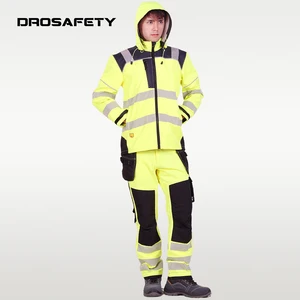 Wholesale Electric Electrician Two Piece Sets Jacket Pants Fire Resistant Hivis Work Clothes Suites Workwear