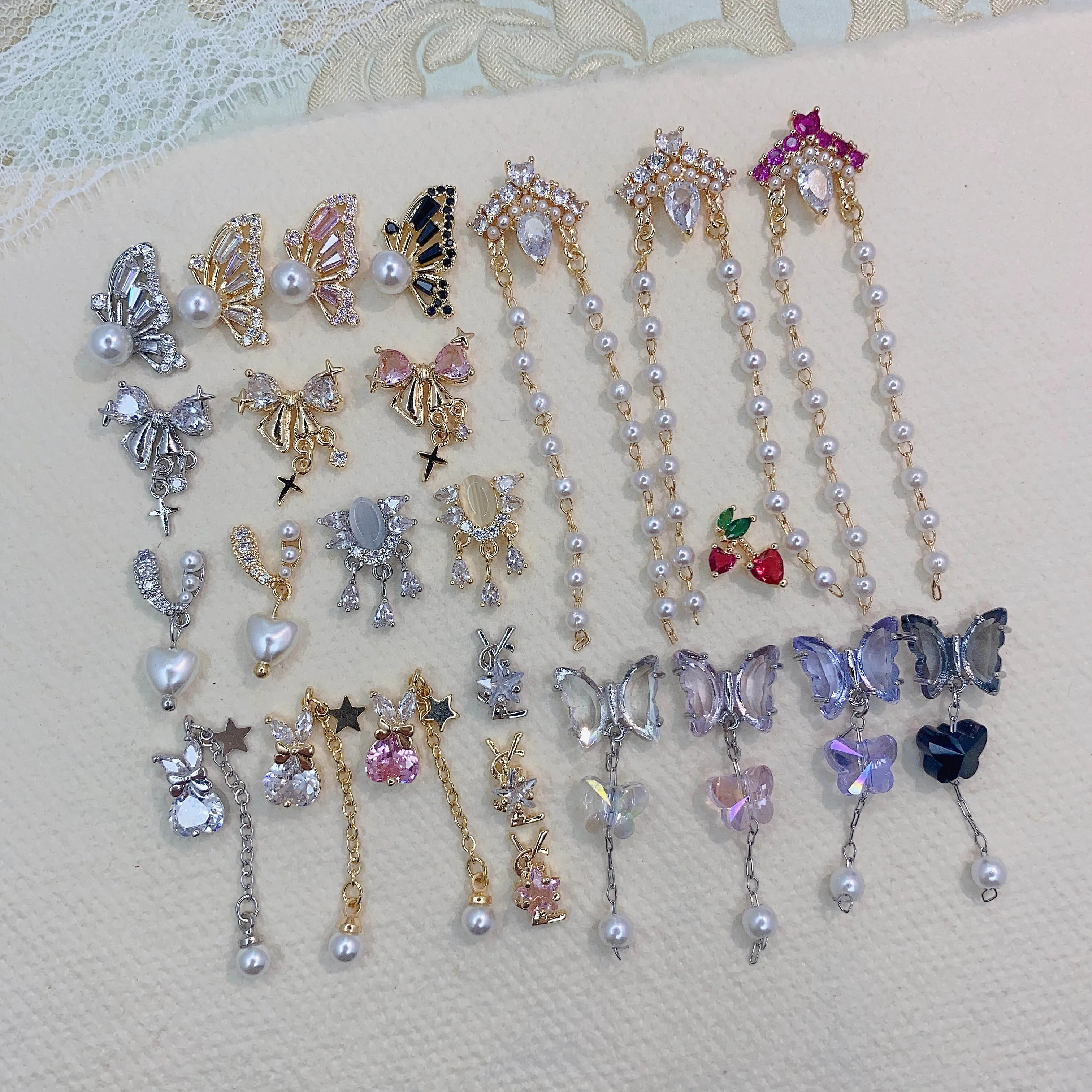 professional butterfly design kaws nail charms