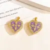 heart-shaped pendant gold, purple, openable