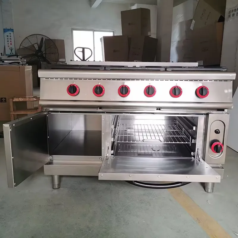 Commercial 6 Burners Gas Cooking Range Portable Gas Cooker With Oven Gas Stove details