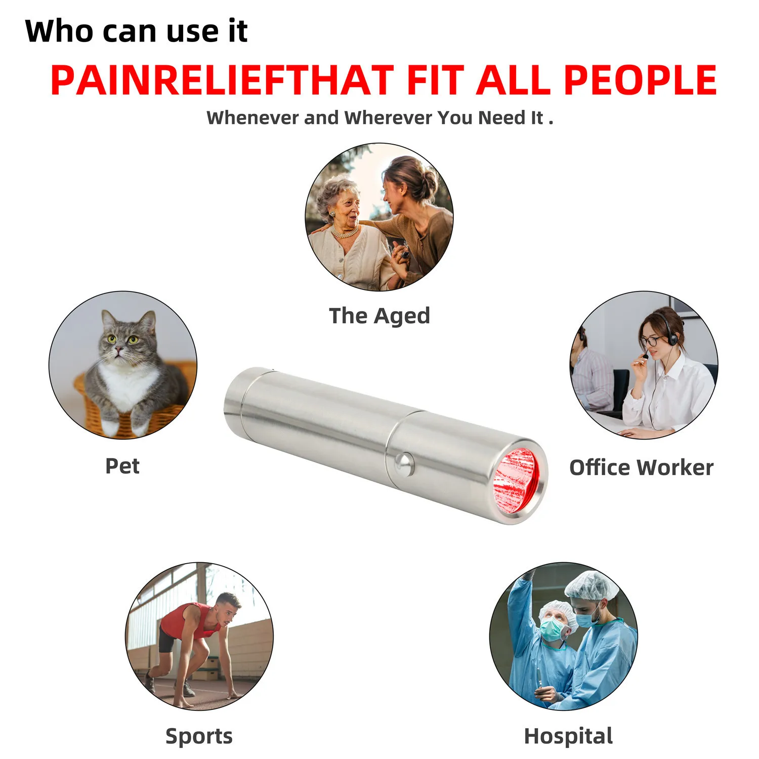 Portable Handheld Near Infrared Red Light Therapy Torch Wand for Beauty Equipment Body Horse Pet