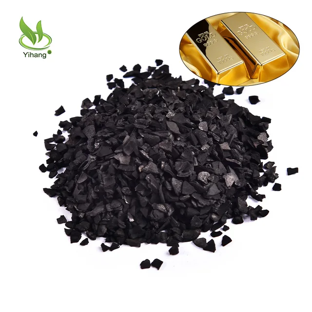 Yihang Factory Supplier CTC 65 Gold Recovery  Coconut Shell Activated Carbon 1200 Iodine 6x12 Mesh Activated Carbon GAC