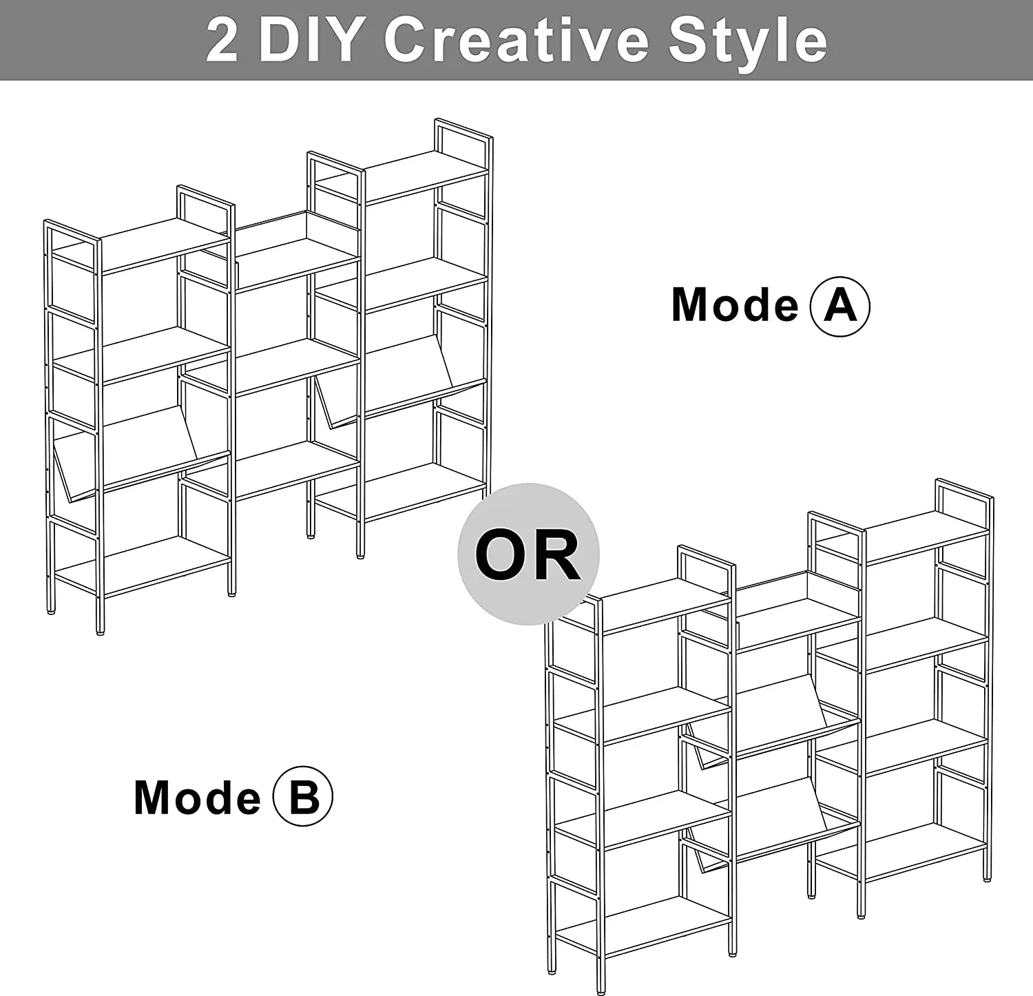 Industrial Style Display Open Shelf Book Standing Steel Cabinet Bookcase Modern Metal Bookshelf