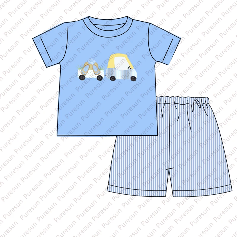 2021 Новое поступление вязаный хлопковый seersucker вырезанный кролик пузырь для маленьких девочек на Пасхальный