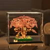 petite boîte de présentation de cerisier en fleurs rose