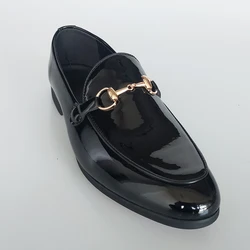 PDEP 2021 new style men shoes italian customized logo factory price rubber patent leather wedding dress shoes for men